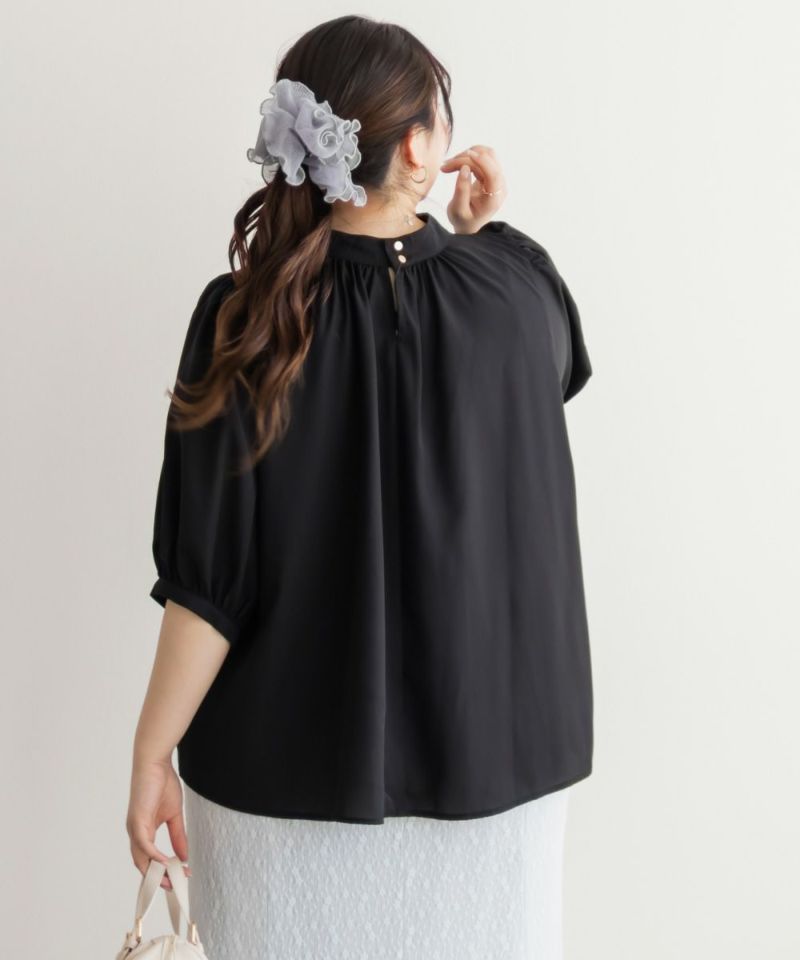 MICA＆DEAL｜スタンドネックギャザーブラウス | Rakuten Fashion