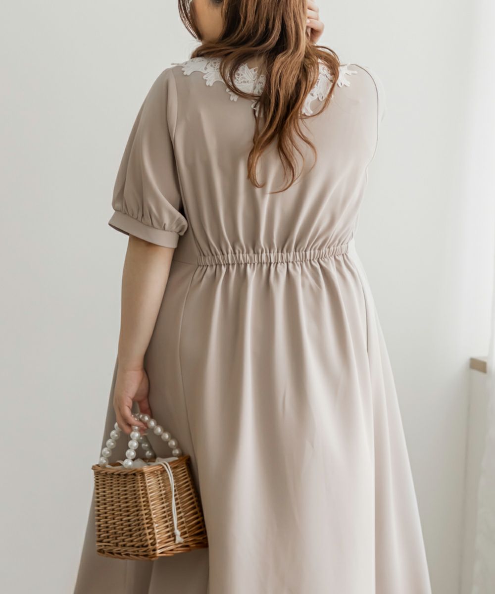 ジャスグリッティー レース襟 フレアワンピース ジャスグリッティー  