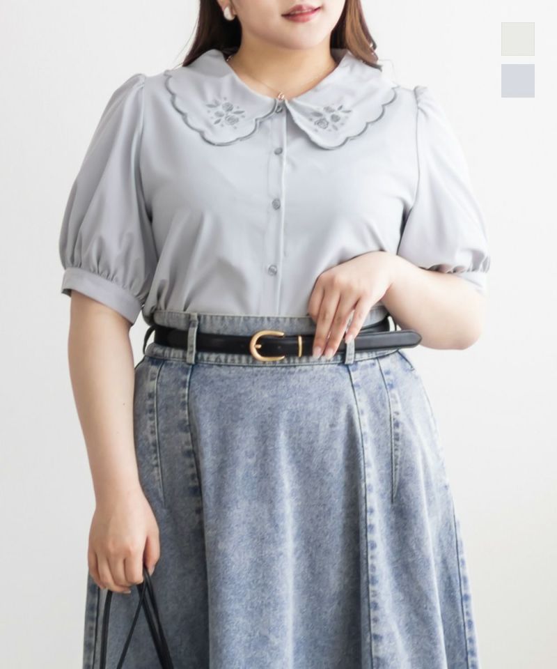yori スカラップ刺繍サマーシャツ36 美品 yori スカラップ 刺繍 サマーシャツ【2022SM】 - メルカリ