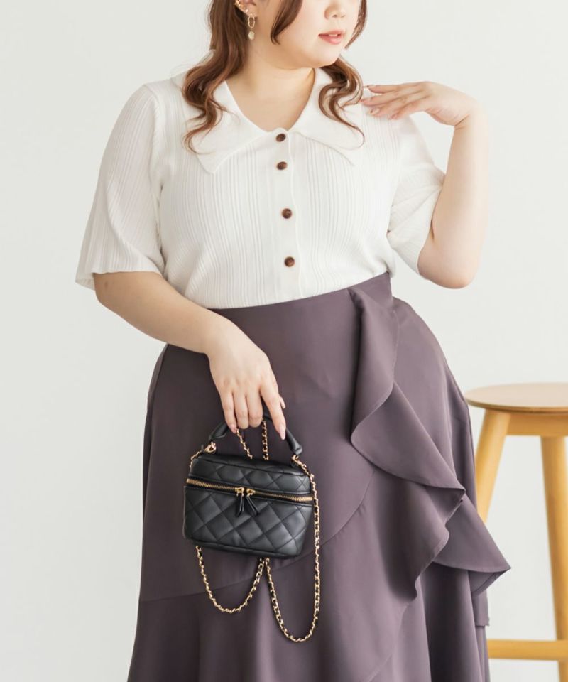 えり CLETTEオリジナル☆襟付きリブ編みニット | 大きいサイズ レディース