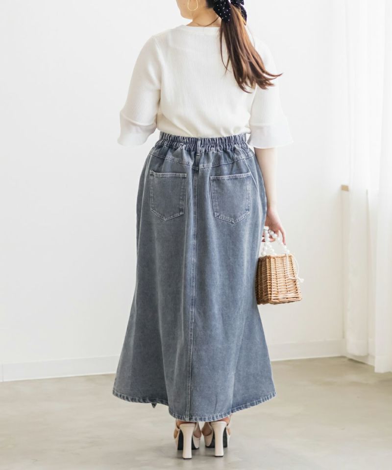 新品タグつき♡カタログ掲載♡フランシュリッペ♡デニムフリルスカート♡日本製 セール】フィッシュテール デニム スカート（デニムスカート