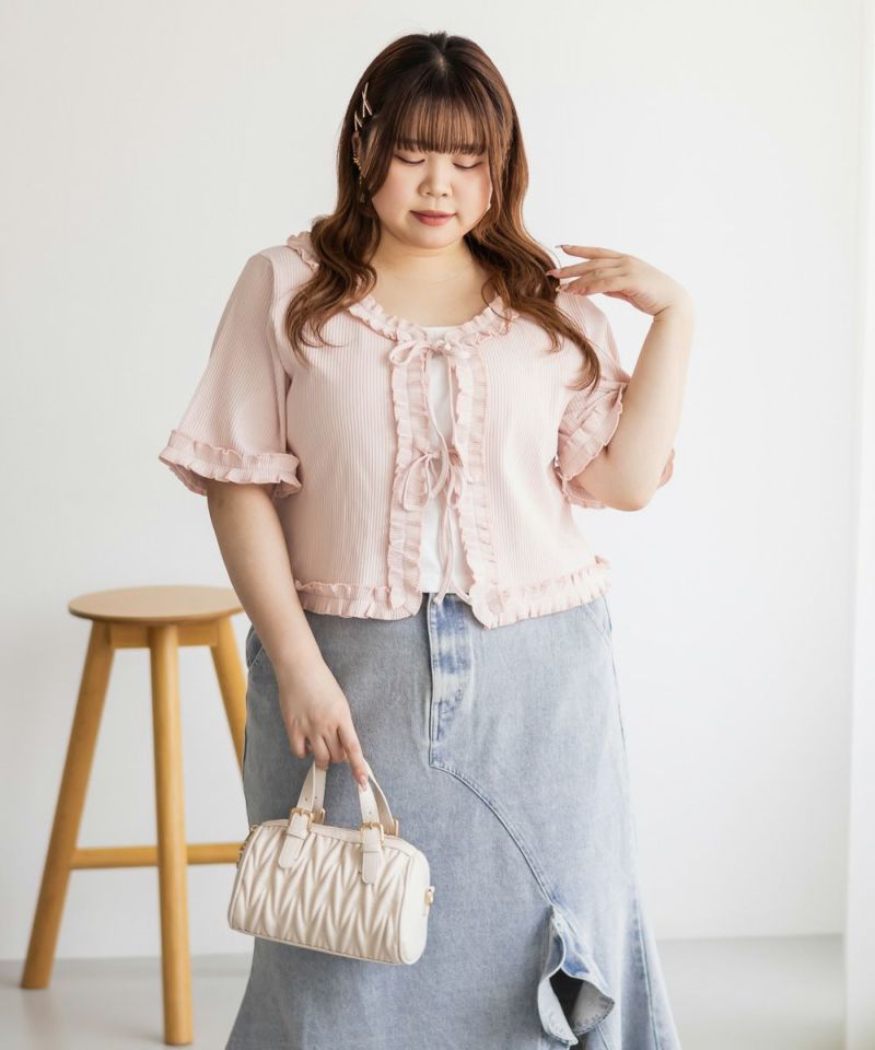 大きいサイズ レディース CLETTEオリジナル★レイヤード風フリルプルオーバー CLETTEオリジナル☆レイヤード風フリルプルオーバー | 大きい