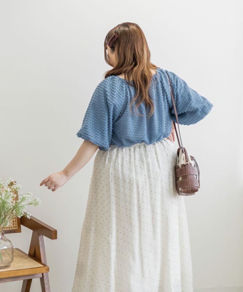 MARONENONFEE ジャガードバルーントップス ネイビー Tops | MARONENONFEE マーロンエノンフィ 公式通販