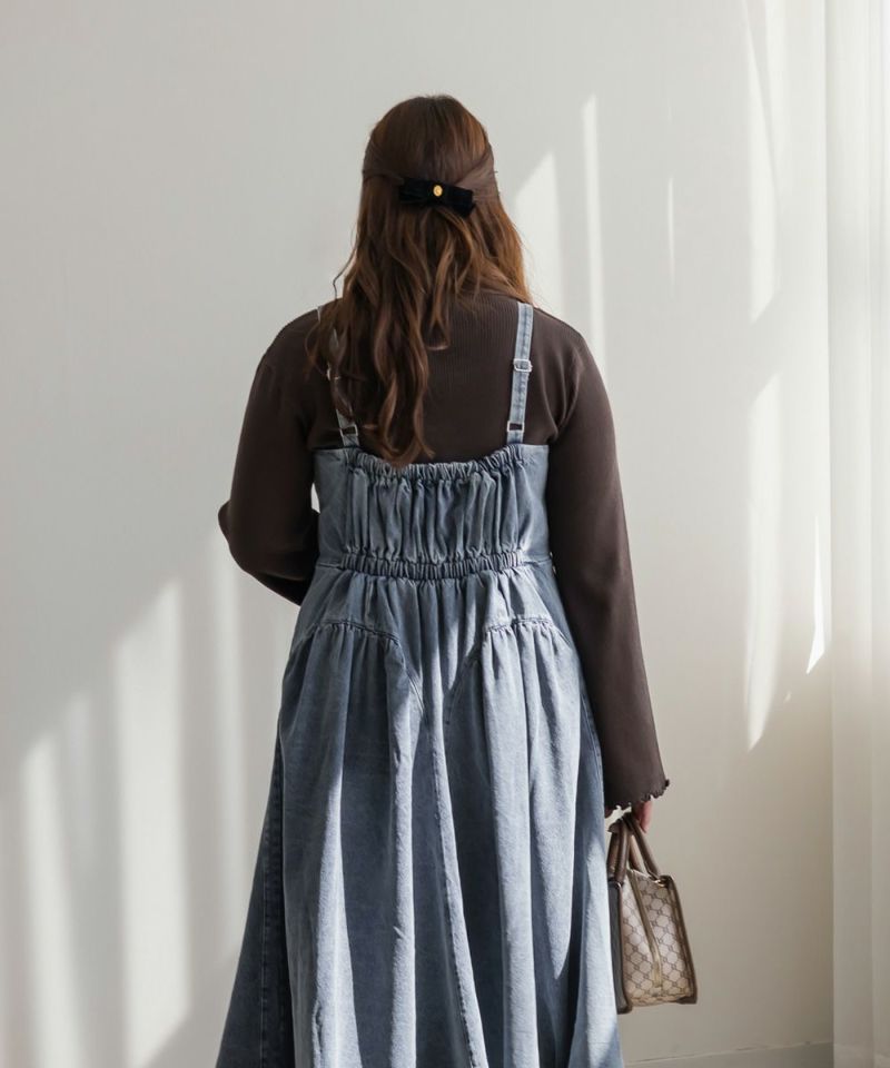 CLETTEオリジナル☆サイドベルトデニムジャンスカ | 大きいサイズ