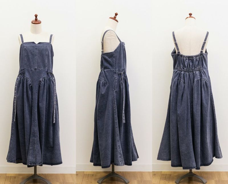 CLETTEオリジナル☆サイドベルトデニムジャンスカ | 大きいサイズ