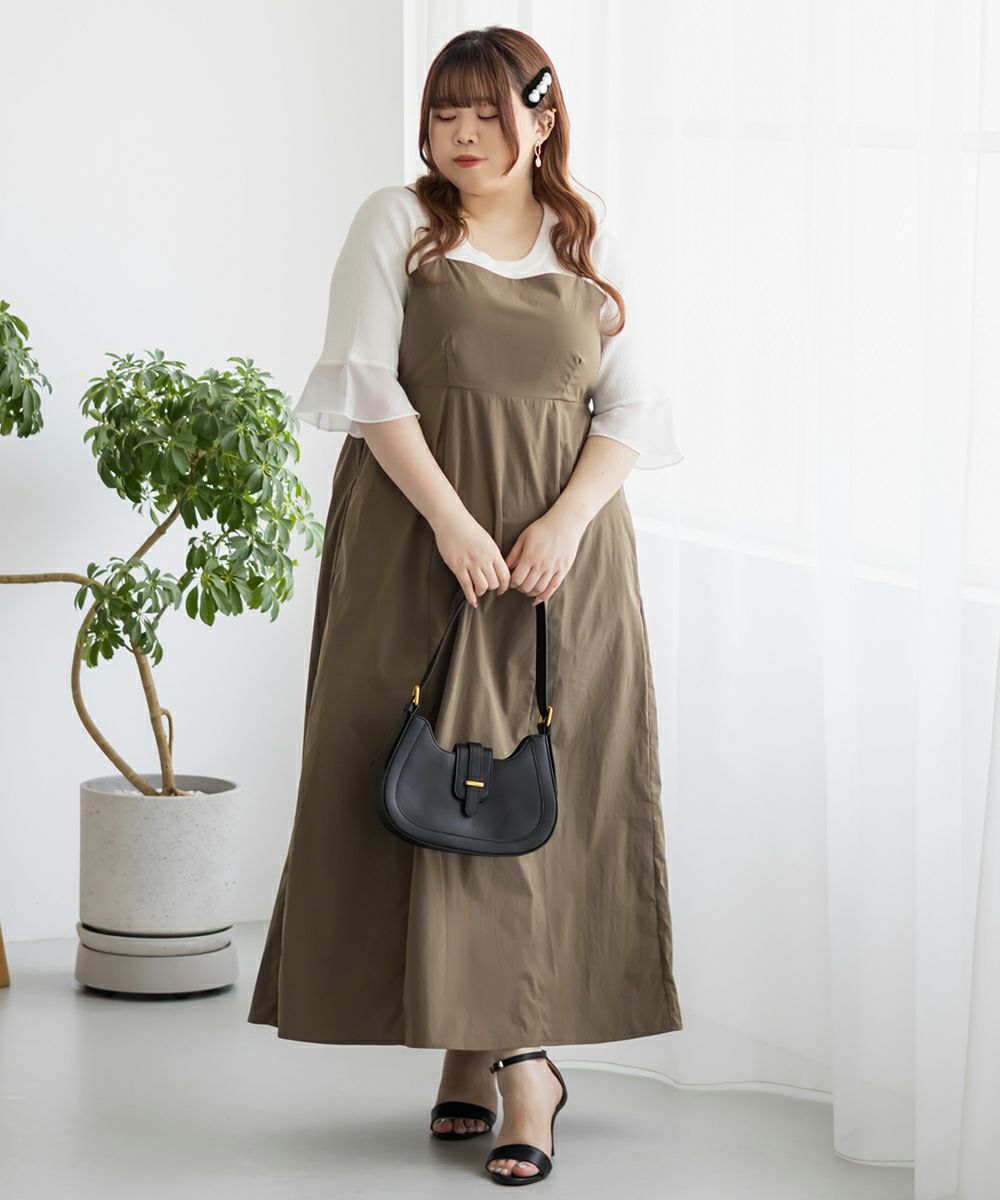 ポケットデザインシャツ＆キャミワンピースセット | 大きいサイズ  