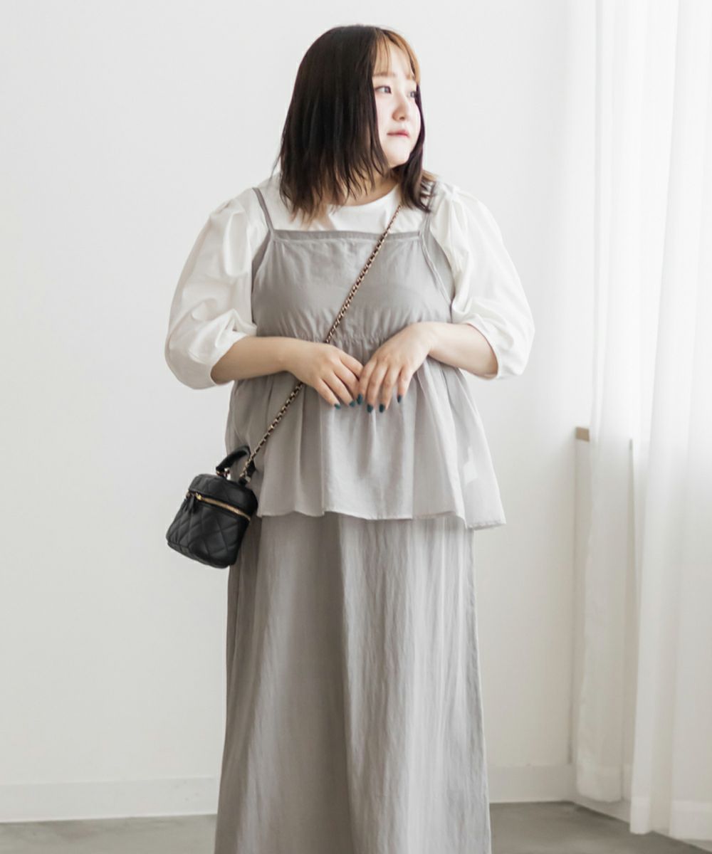 シアービスチェセットキャミワンピース | 大きいサイズ レディース専門