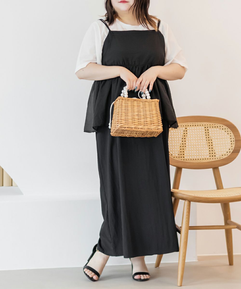 シアービスチェセットキャミワンピース | 大きいサイズ レディース専門