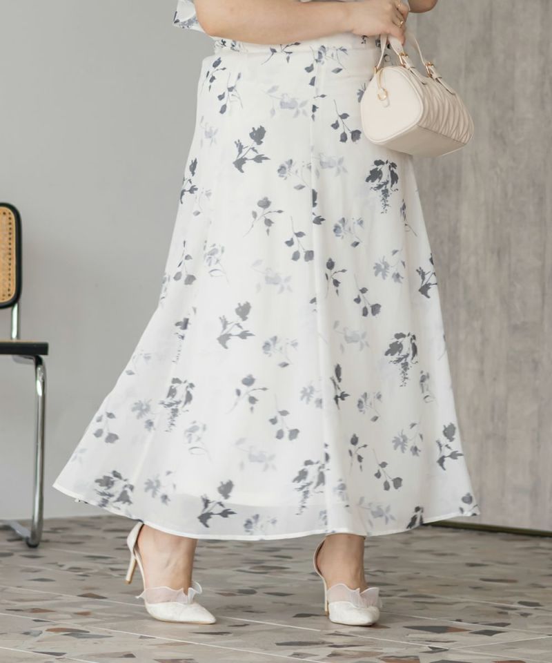 ！最終値下げ！JUSGLITTY シアー花柄フレアスカート ¥26,400 美品 シアー花柄フレアスカート | 大きいサイズ レディース専門店