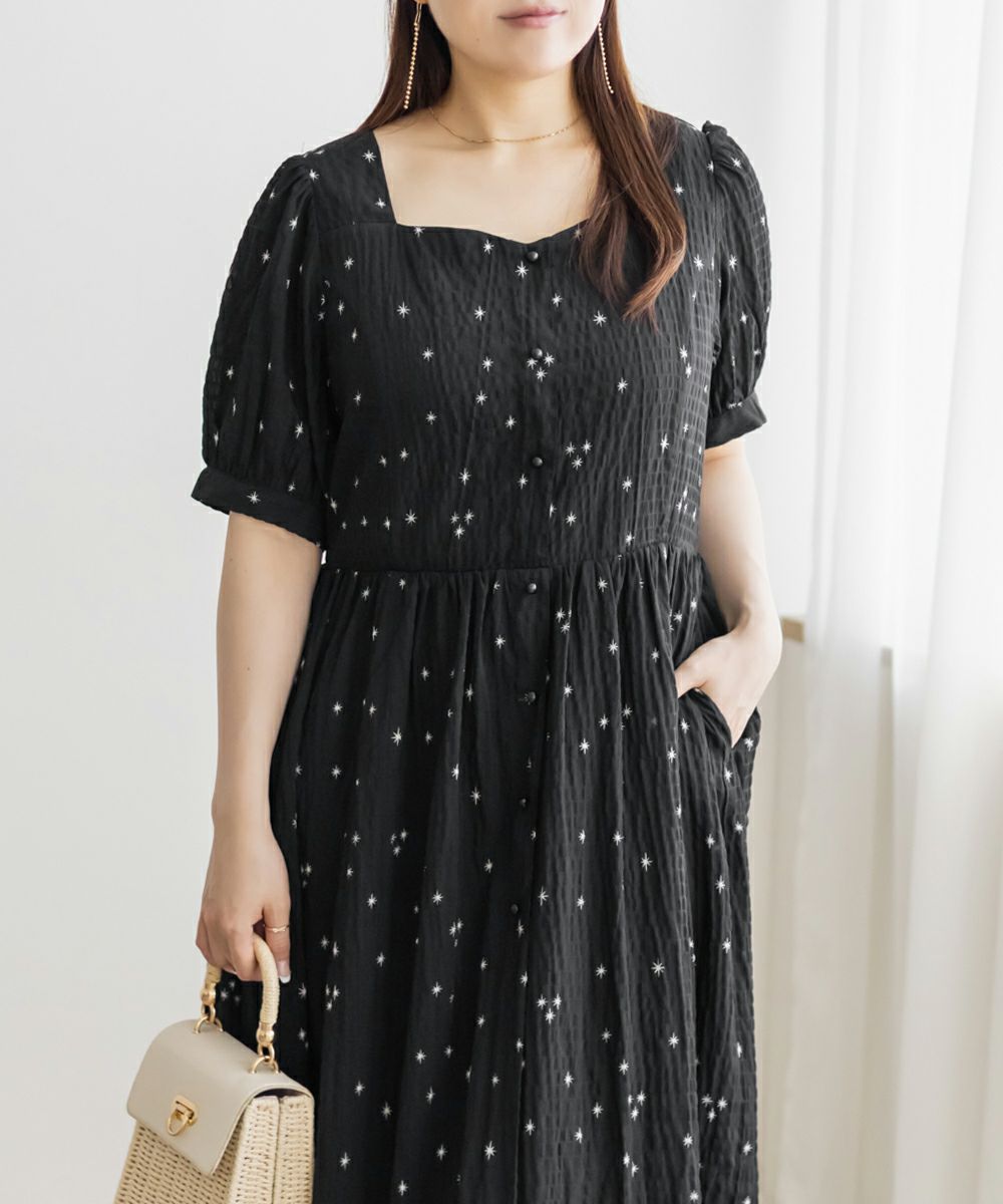 CLETTEオリジナル☆グリッター柄ワンピース | 大きいサイズ レディース