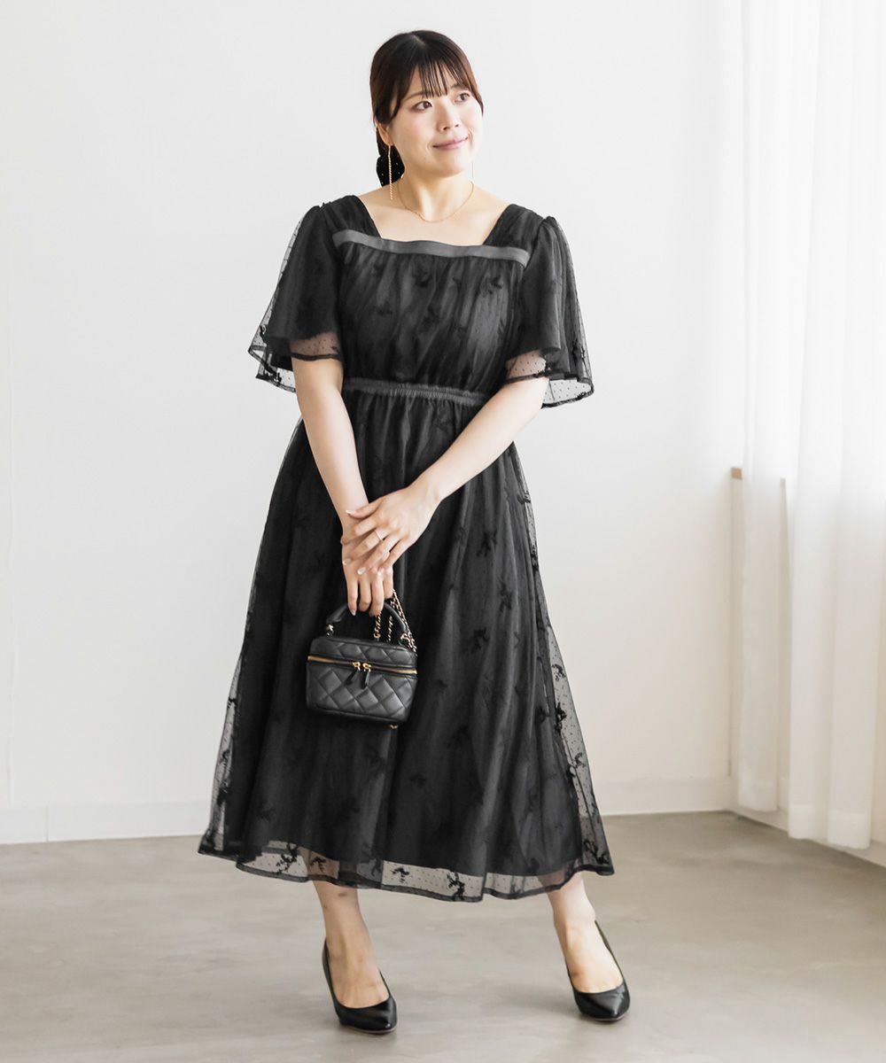 nana☆チュールワンピース CLETTEオリジナル☆2WAY花柄チュールワンピース | 大きいサイズ