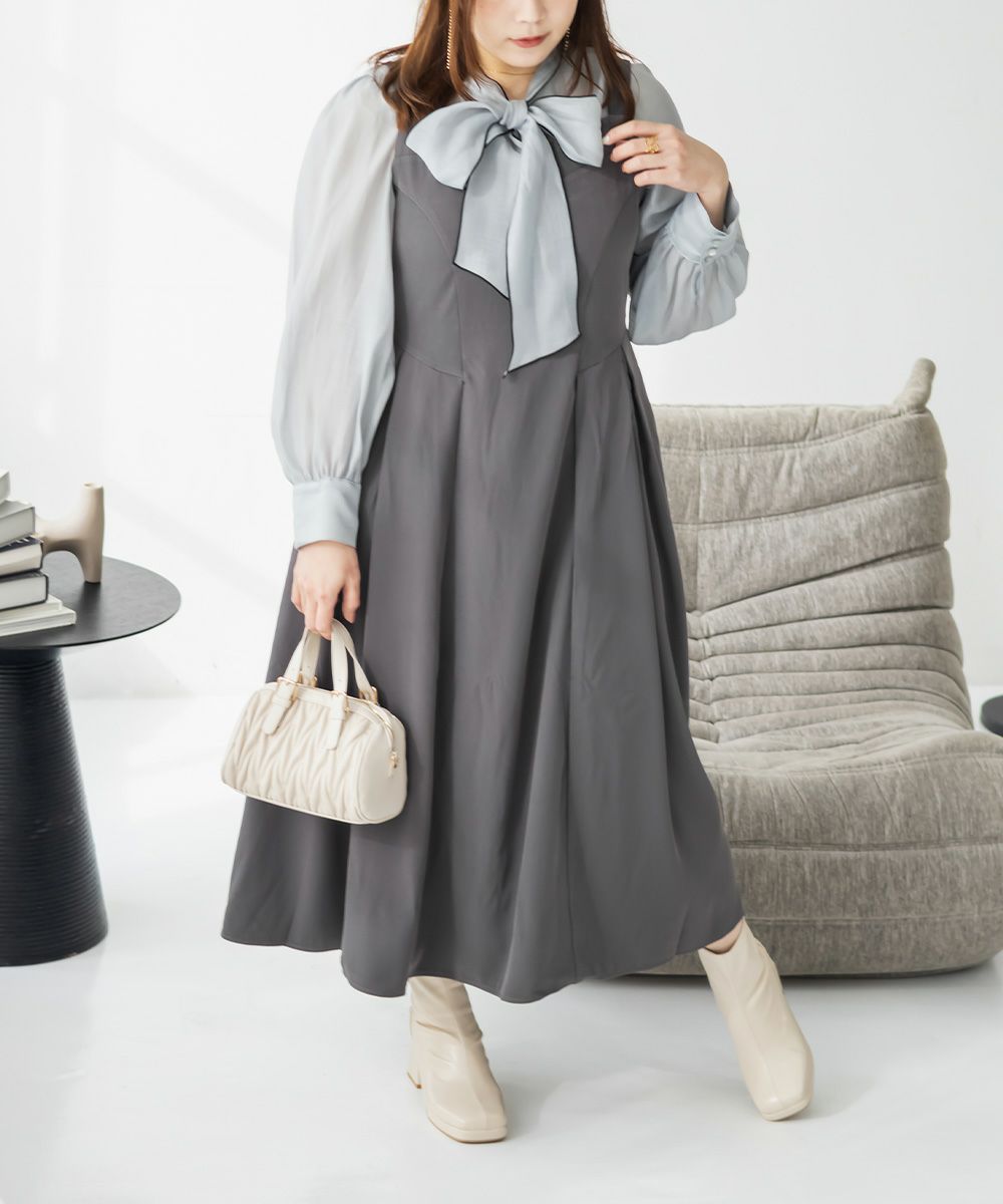 CLETTEオリジナル☆ハートネックジャンスカワンピース | 大きいサイズ