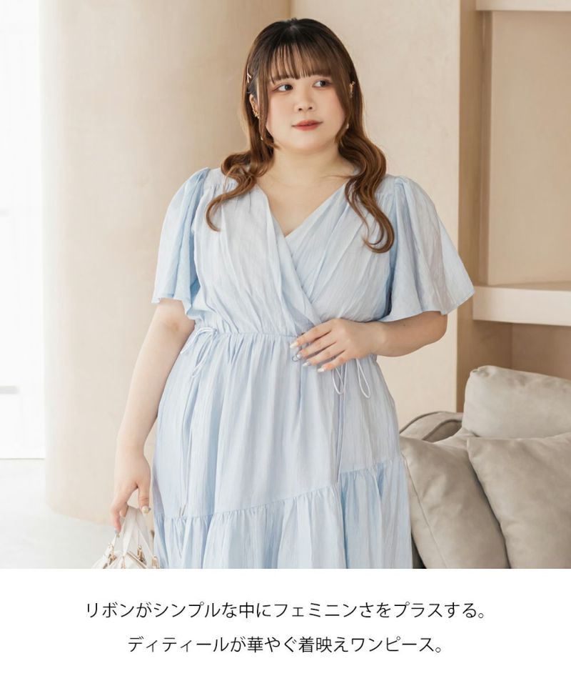 クレット clette 袖フリルフレアチュニック 4L 大きいサイズ専門店 CLETTE - チュニック｜Yahoo!ショッピング
