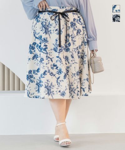 ！最終値下げ！JUSGLITTY シアー花柄フレアスカート ¥26,400 美品 シアー花柄フレアスカート | 大きいサイズ レディース専門店