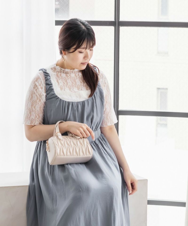 CLETTEオリジナル★ギャザーデザイン半袖ティアードワンピース クレット クレット CLETTEオリジナル☆ギャザーデザイン半袖ティアード