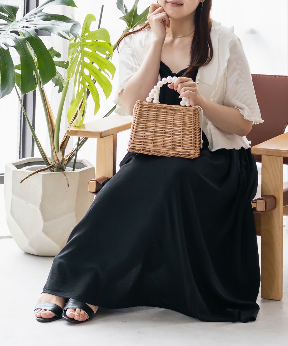 CLETTEオリジナルギャザーデザインノースリーブワンピース | 大きい