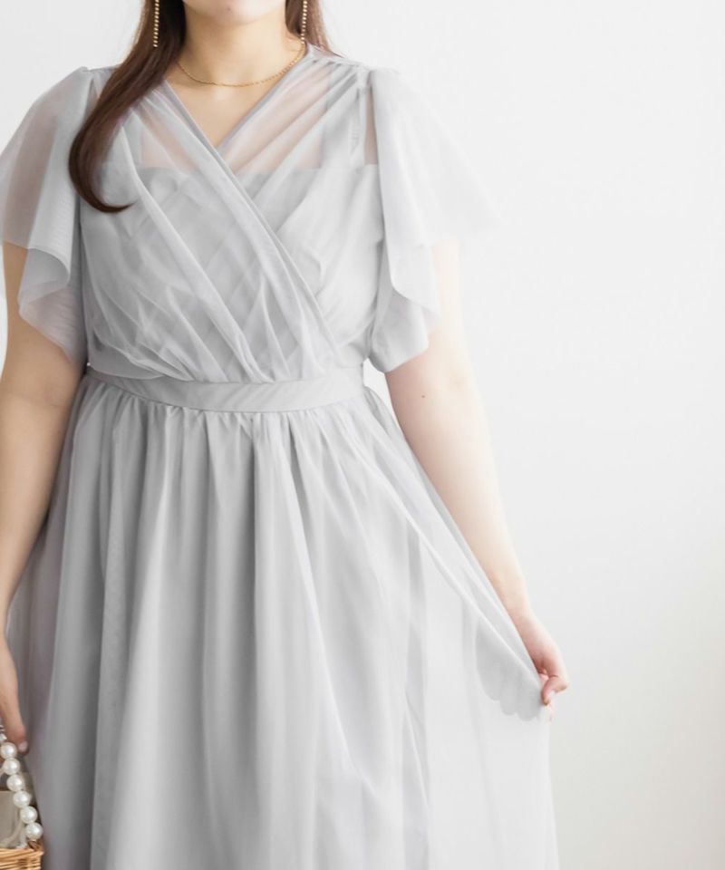 CLETTEオリジナルカシュクールチュールワンピース | 大きいサイズ