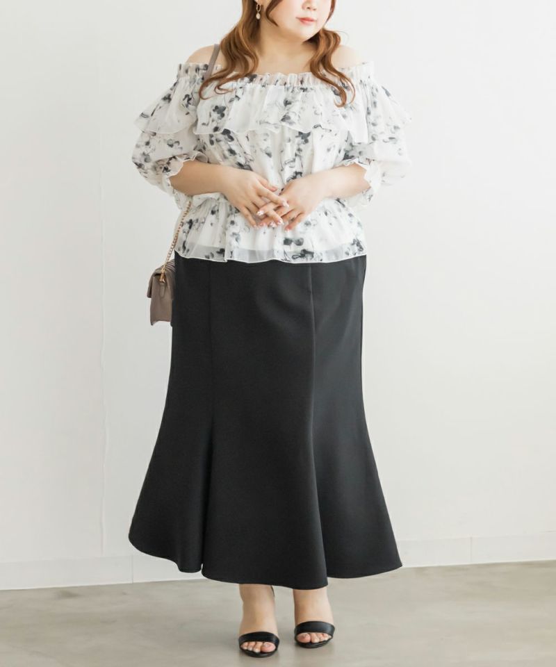 大きいサイズ レディース オフショル花柄ブラウス オフショル花柄ブラウス | 大きいサイズ レディース専門店