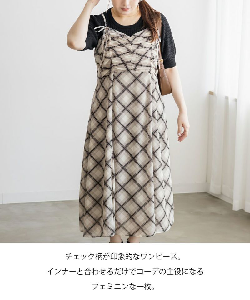 CLETTTE フロントボタンキャミワンピース LL CLETTEオリジナル☆フロントボタンキャミワンピース | 大きい