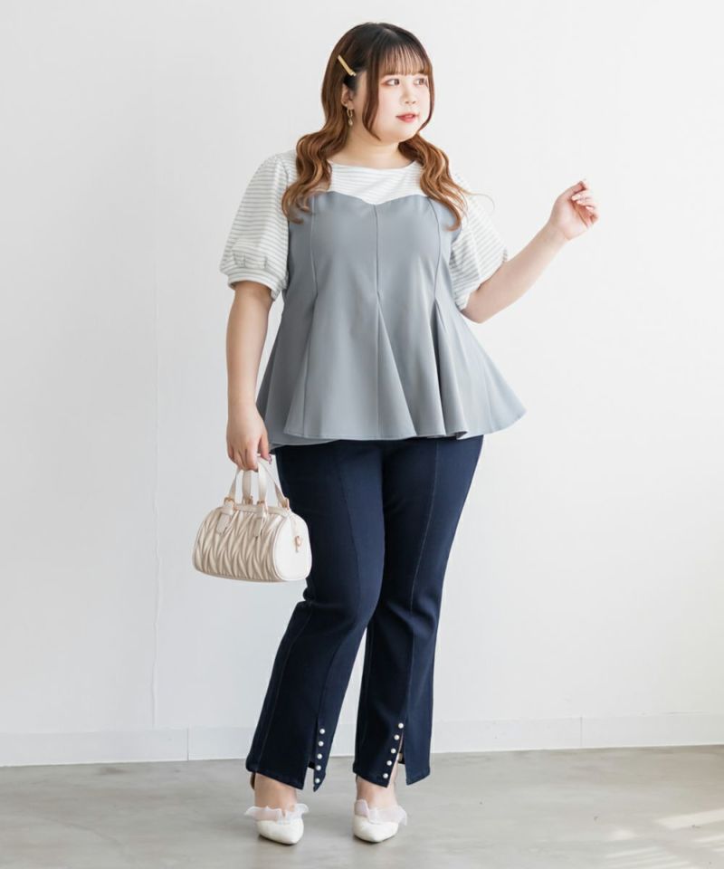 sheller サイドテールペプラムトップス sheller ペプラムトップス白美品シェリエ