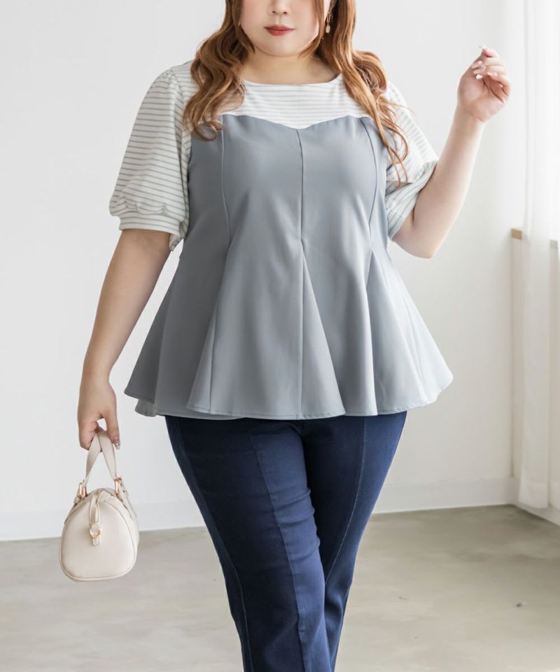 sheller サイドテールペプラムトップス one shoulder jacquard peplum tops – shéller / シェリエ