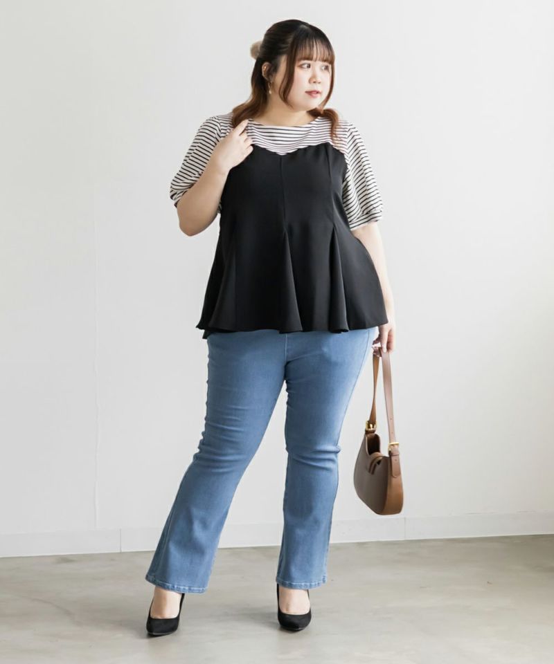 ストレッチーズ　Lサイズ　（tall）レッド SLY | SQUARE NECK CUT トップス (Tシャツ・カットソー(半袖