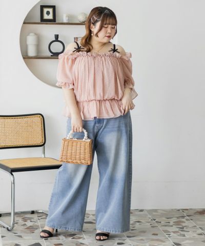 CLANE ワイドパンツ　センタープリーツ　タック　バックリボン　玉虫色　カーキ CLANE ワイドパンツ センタープリーツ タック バックリボン
