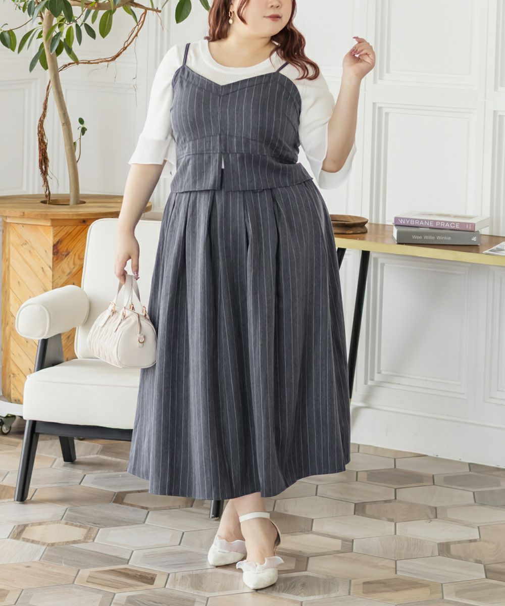 CLETTEオリジナルストライプ柄ビスチェ | 大きいサイズ レディース専門