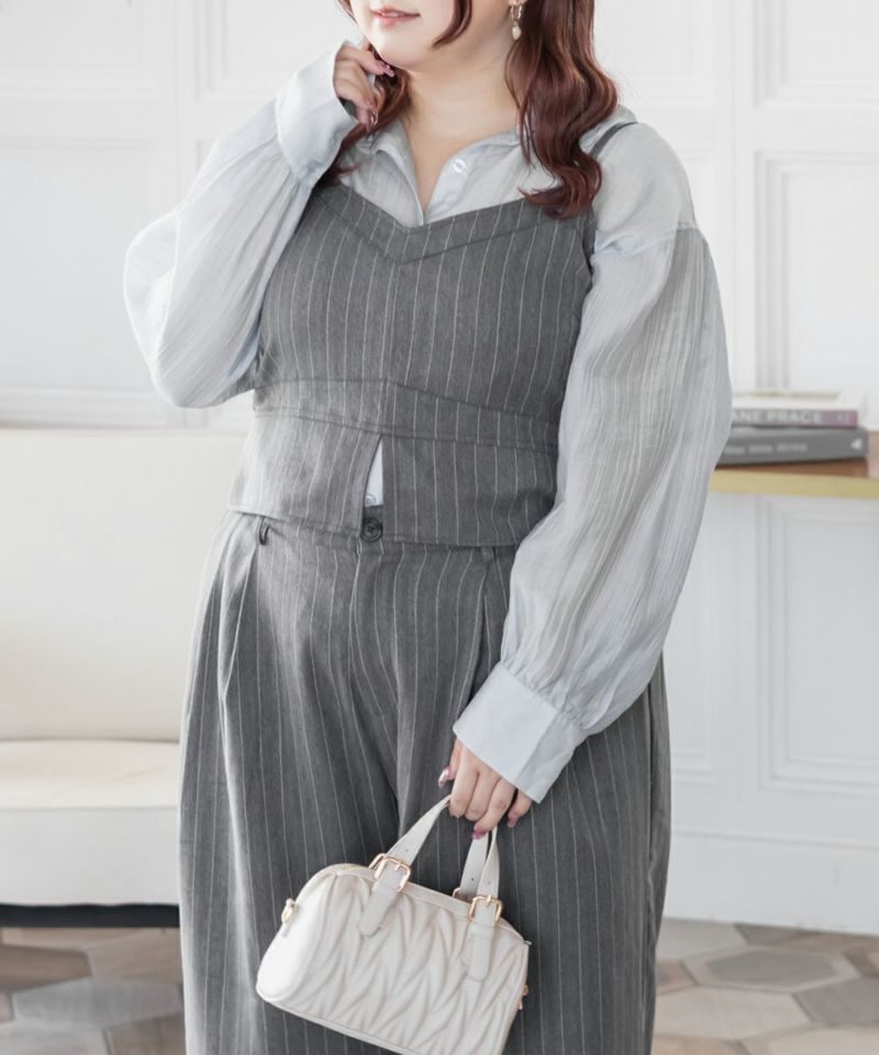 CLETTEオリジナルストライプ柄ビスチェ | 大きいサイズ レディース専門