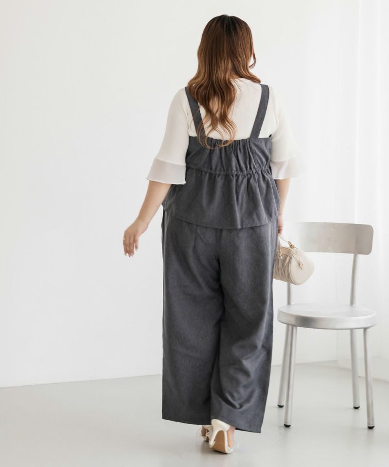 デニムライクビスチェ＆パンツセットアップ | 大きいサイズ レディース