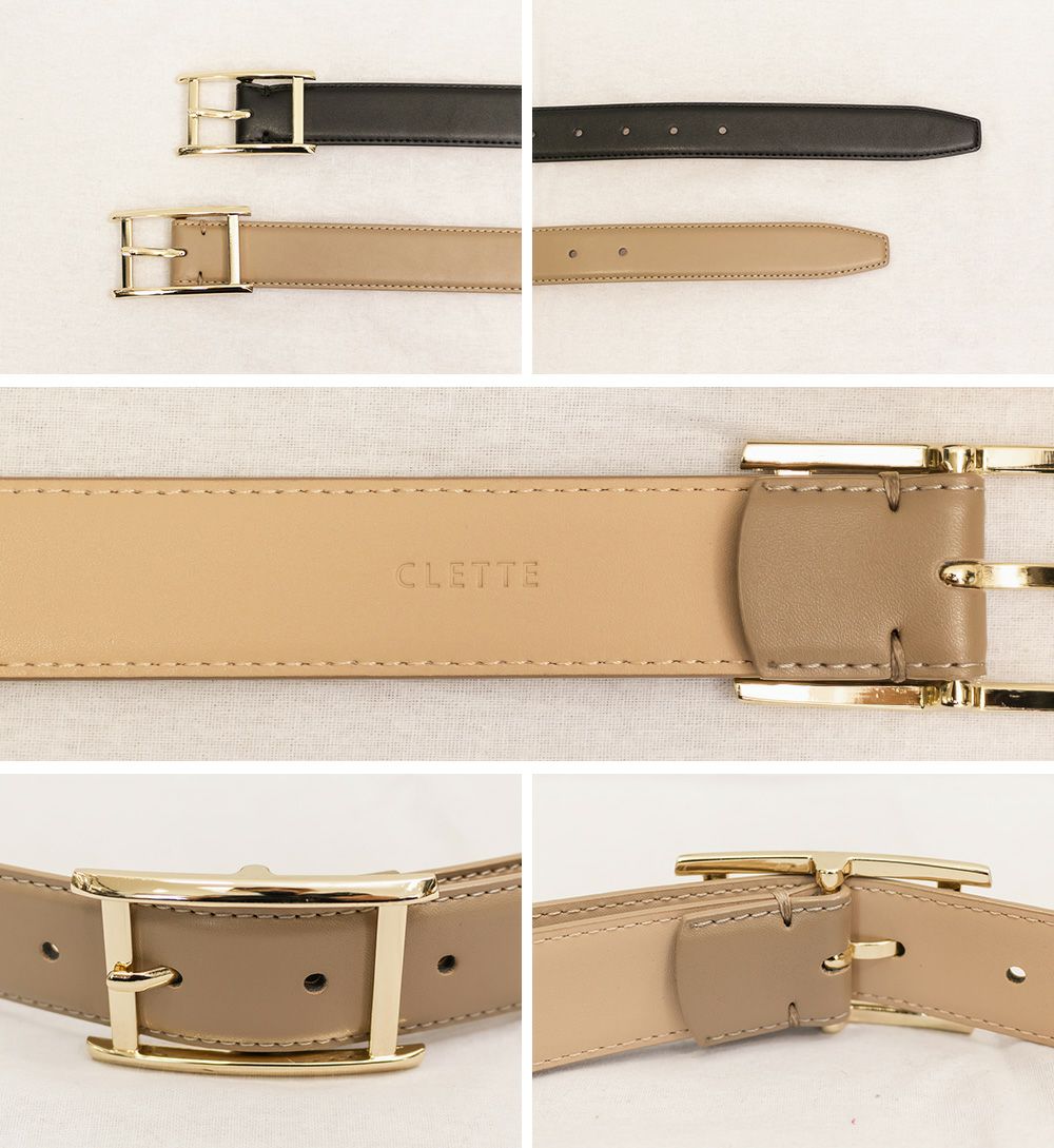 CLETTEオリジナルHバックルフェイクレザーベルト | 大きいサイズ