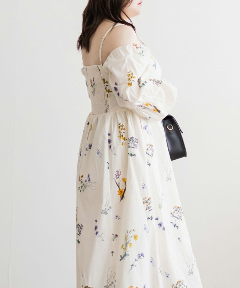 CLETTEオリジナル3WAYスリーブ花柄ロングワンピース | 大きいサイズ
