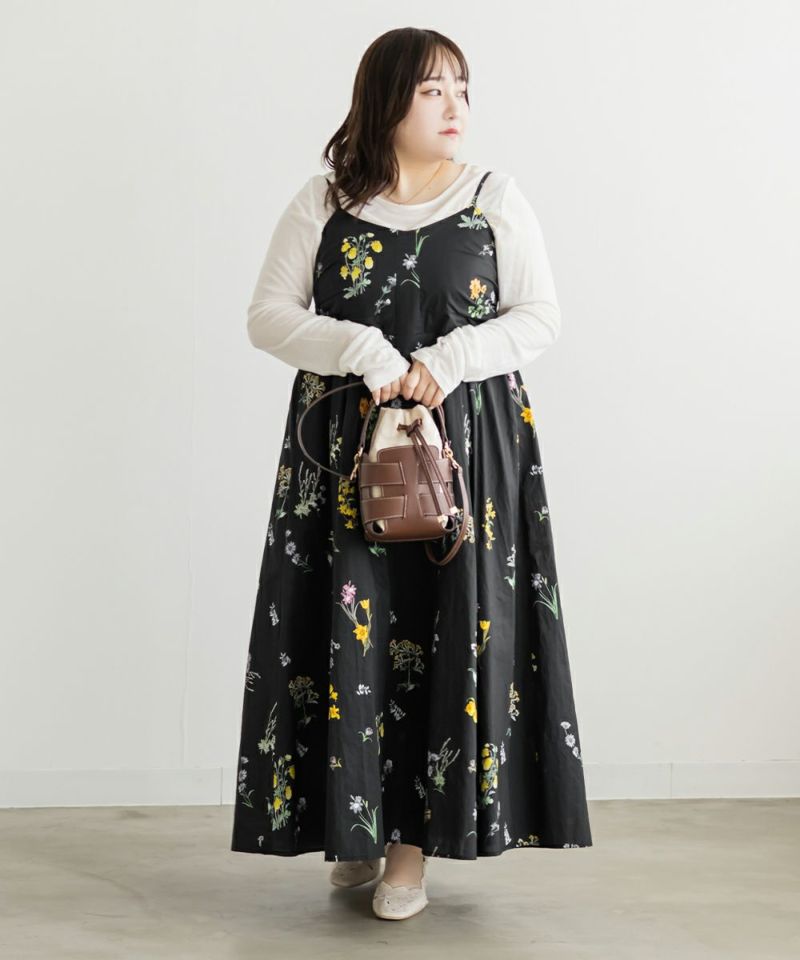 CLETTEオリジナル3WAYスリーブ花柄ロングワンピース | 大きいサイズ
