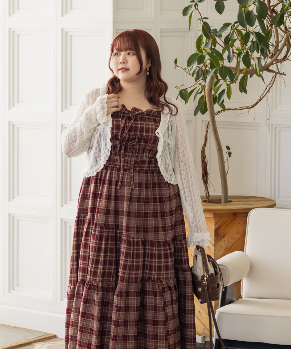 CLETTEオリジナルパッチワークチェックワンピース | 大きいサイズ