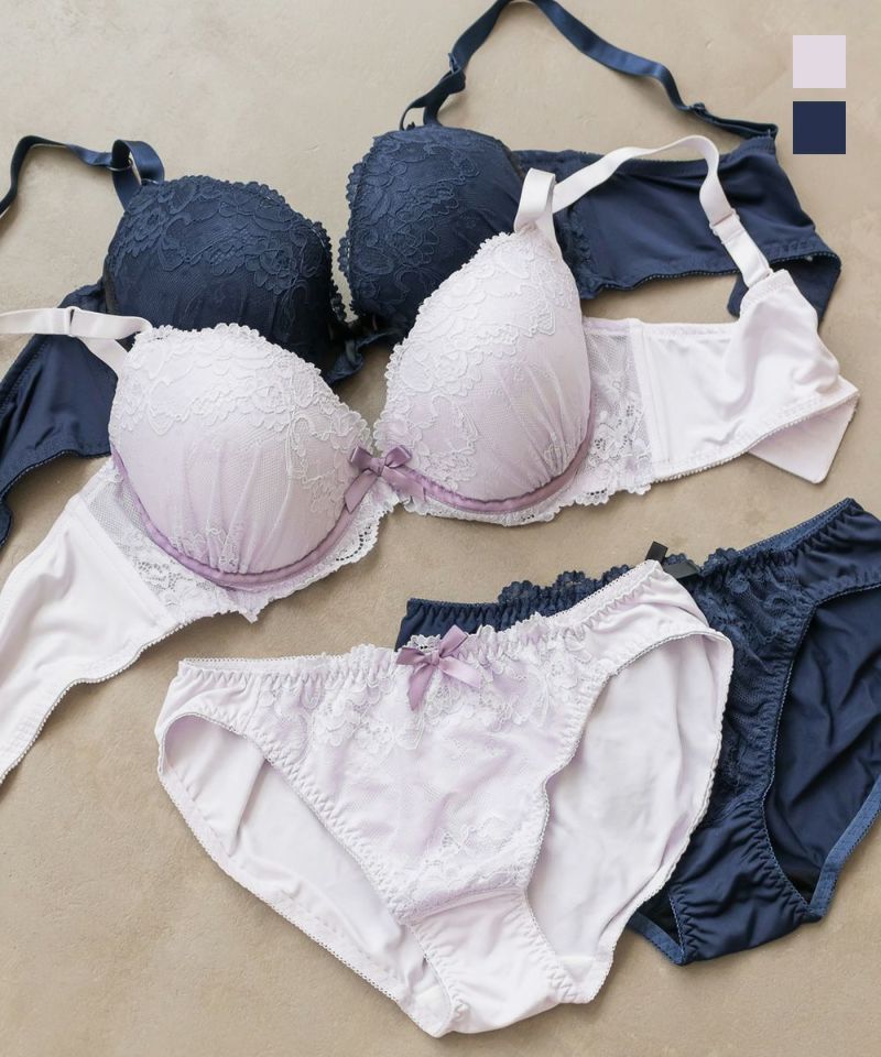 脇高エレガントレースブラジャー＆ショーツセット | 大きい