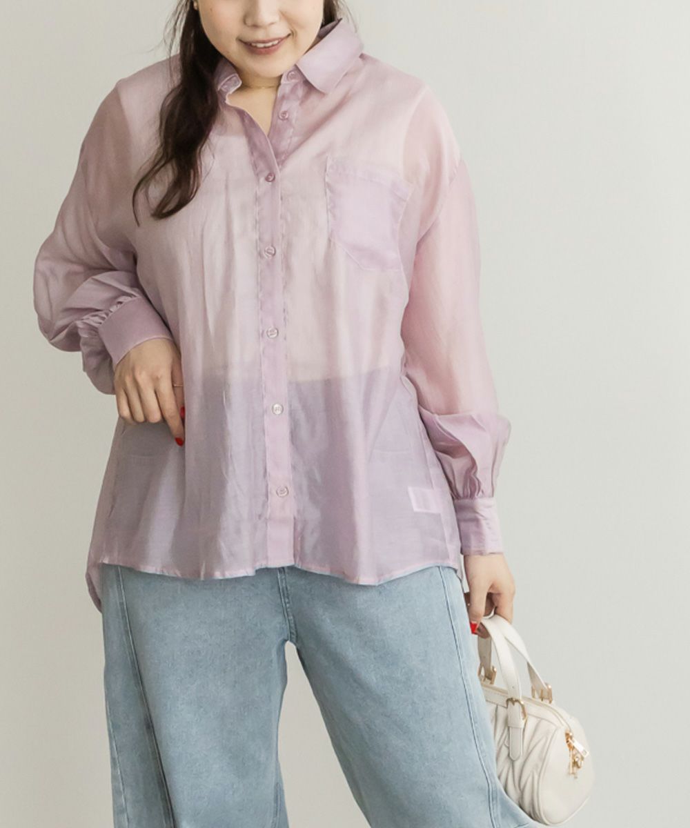 シアーシャツ＆タンクトップセット | 大きいサイズ レディース専門店