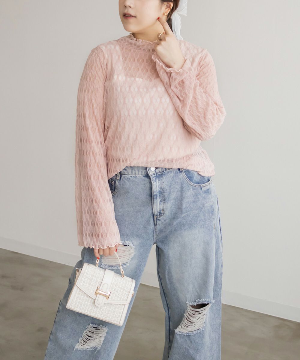 CLETTEオリジナルダイヤ柄シアープルオーバー | 大きいサイズ