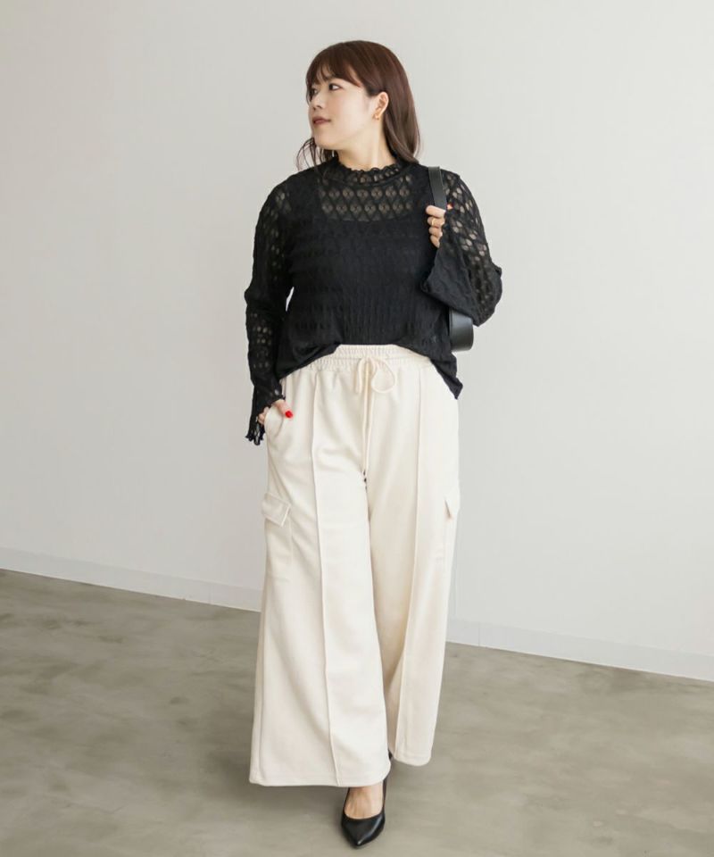 CLETTEオリジナルダイヤ柄シアープルオーバー | 大きいサイズ