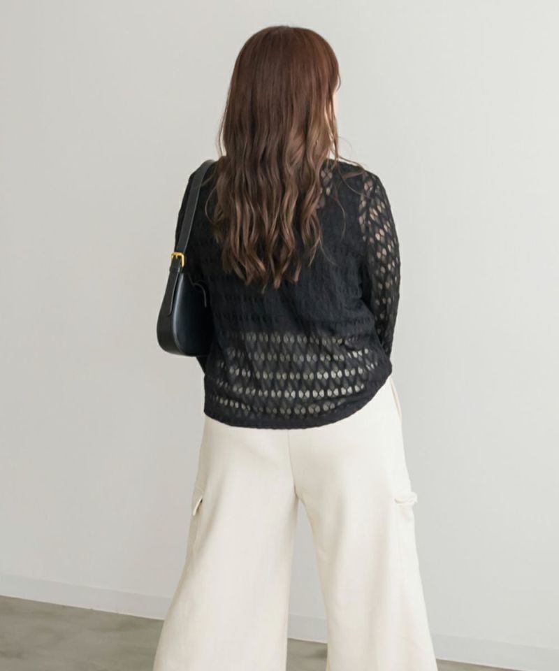 CLETTEオリジナルダイヤ柄シアープルオーバー | 大きいサイズ