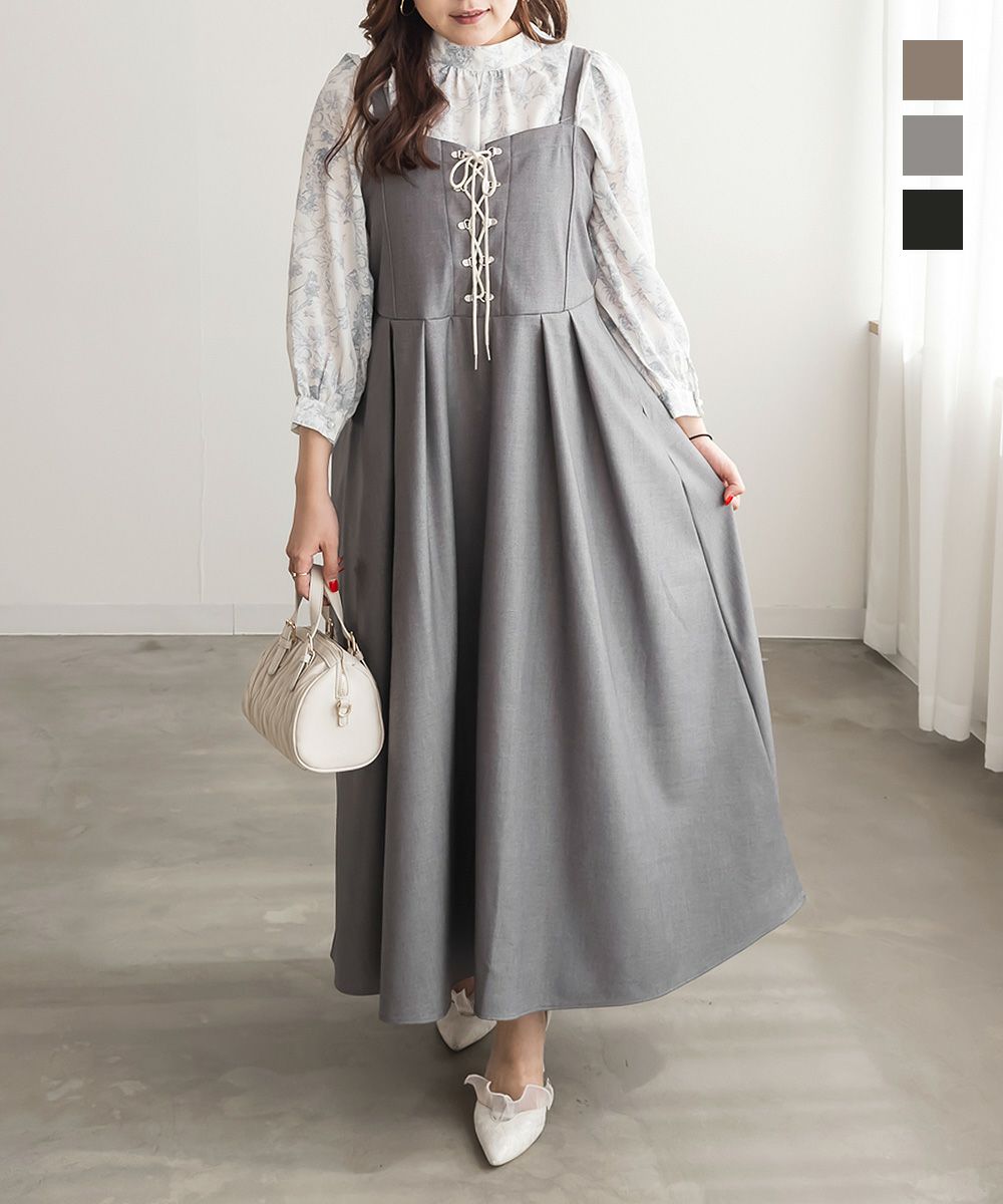 CLETTEオリジナルレースアップジャンスカワンピース | 大きいサイズ