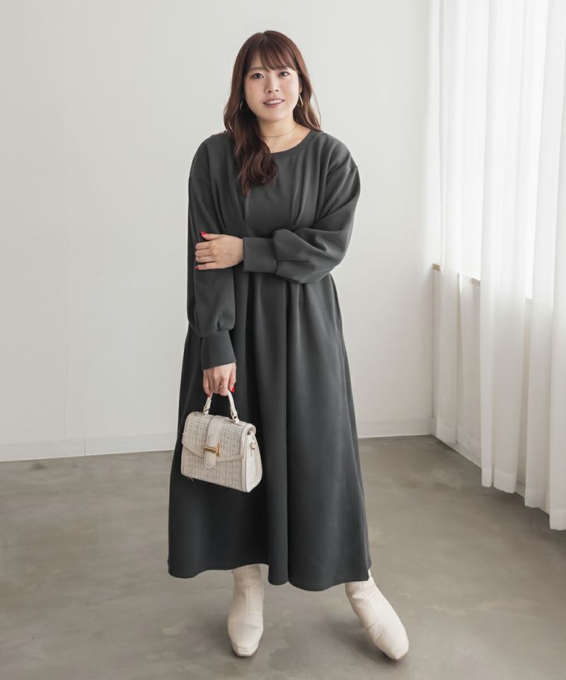 CLETTEオリジナルウエストタックロングワンピース | 大きいサイズ