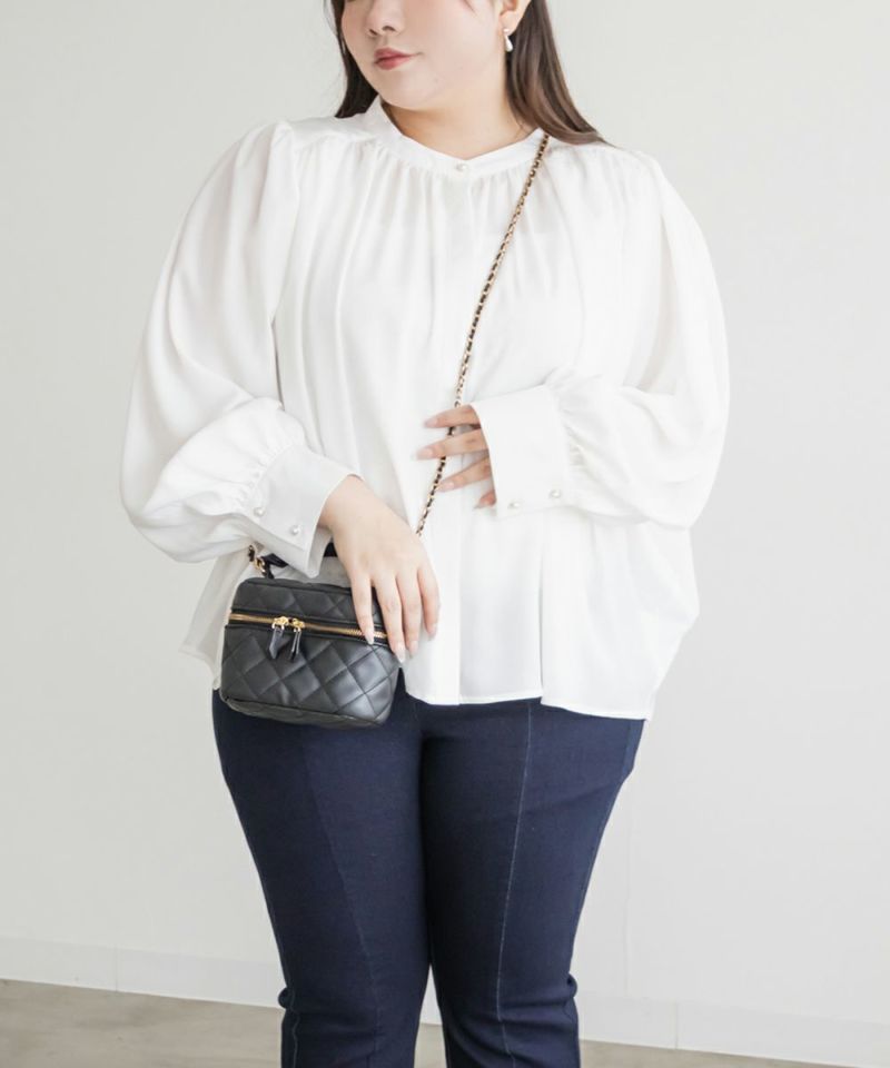 未使用　ACUTA バンドカラー長袖ブラウス 楽天市場】【10%OFFクーポン対象商品】【洗える】レディース