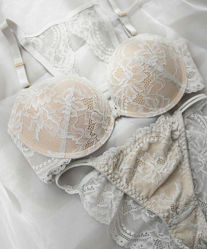 バックレースフロントホックブラジャー＆ショーツセット | 大きい