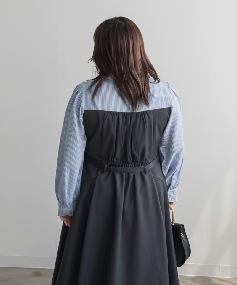CLETTEオリジナルシャツドッキングベルト付きワンピース | 大きい