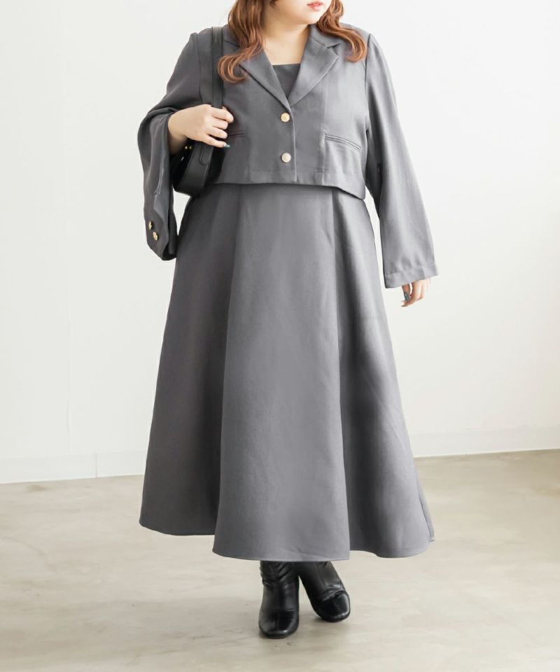 メルトザレディグレー ベルト付き ジャケットワンピース メルトザレディグレー ベルト付き ジャケットワンピース