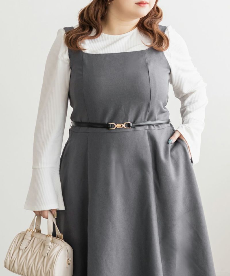 CLETTEオリジナルテーラードジャケット＆ベルト付きワンピースセット