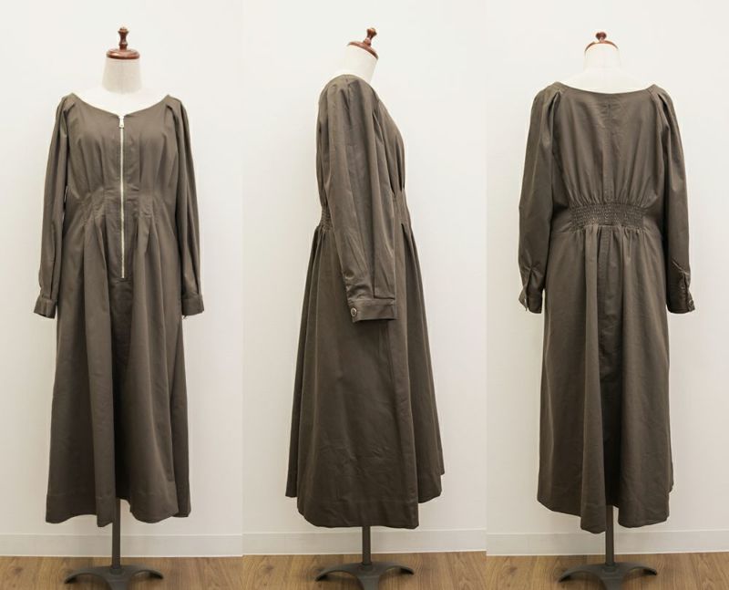 CLETTEオリジナルフロントジップウエストタックワンピース | 大きい