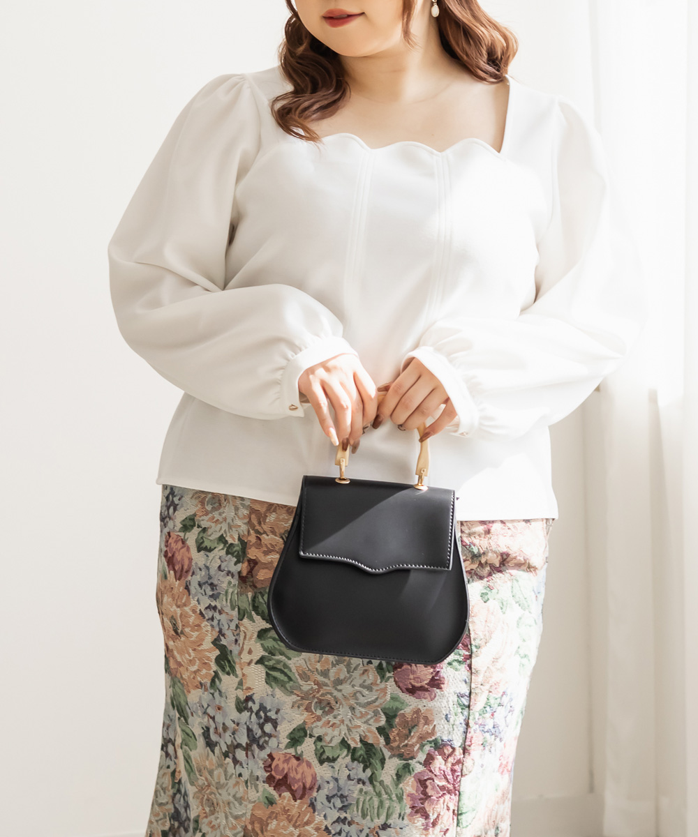 CLETTEオリジナルスカラップ襟長袖プルオーバー | 大きいサイズ