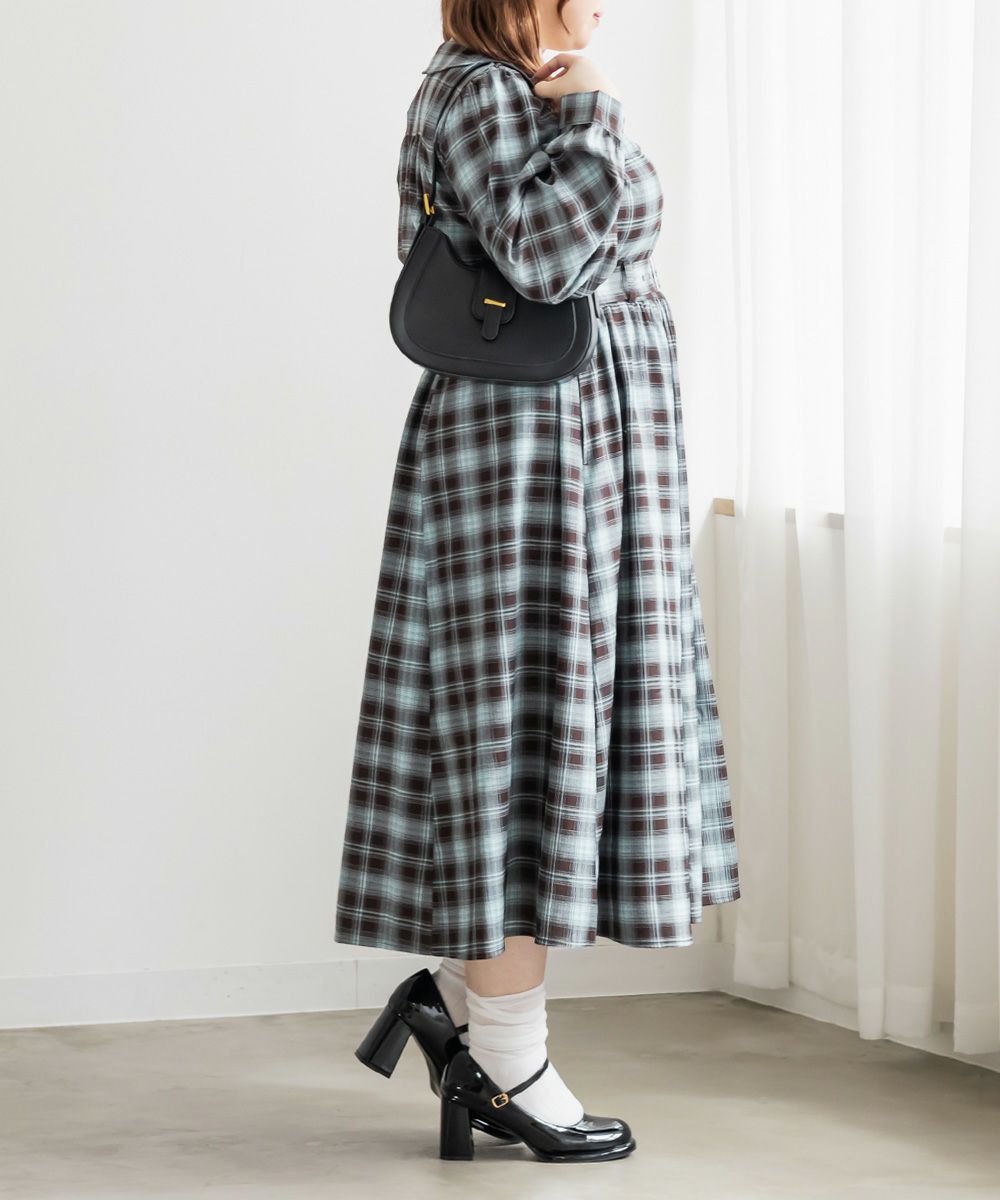 CLETTEオリジナルチェック柄ジップワンピース | 大きいサイズ