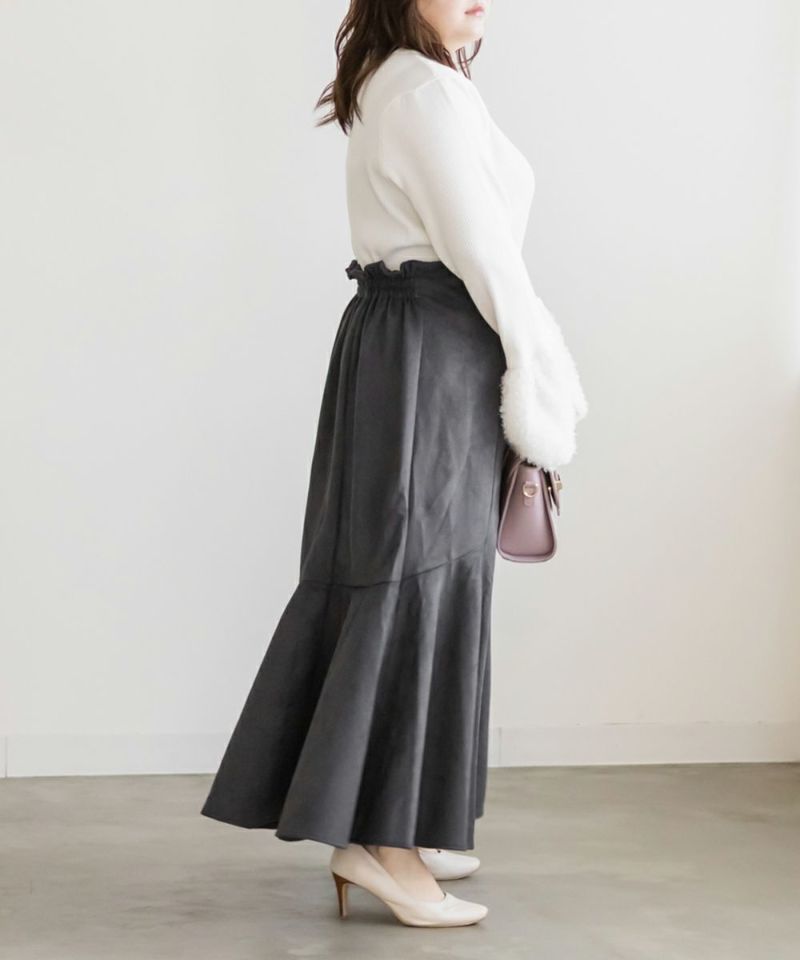 スエードポンチデザインマーメイドスカート | 大きいサイズ レディース